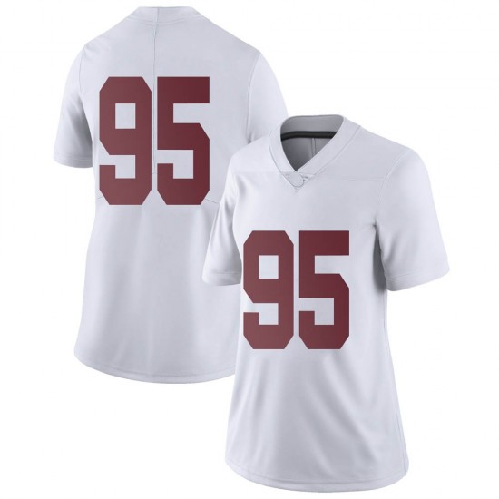 Alabama Crimson Tide Women's Ishmael Sopsher #95 No Name White NCAA Nike Authentic Stitched College Football Jersey WO16K61CV